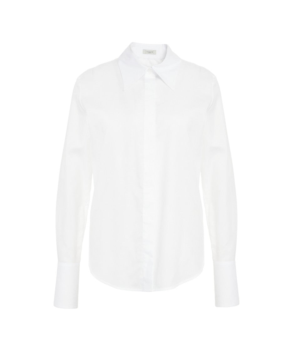 Himon's White Shirt With Kent Collar And Buttoned Cuffs