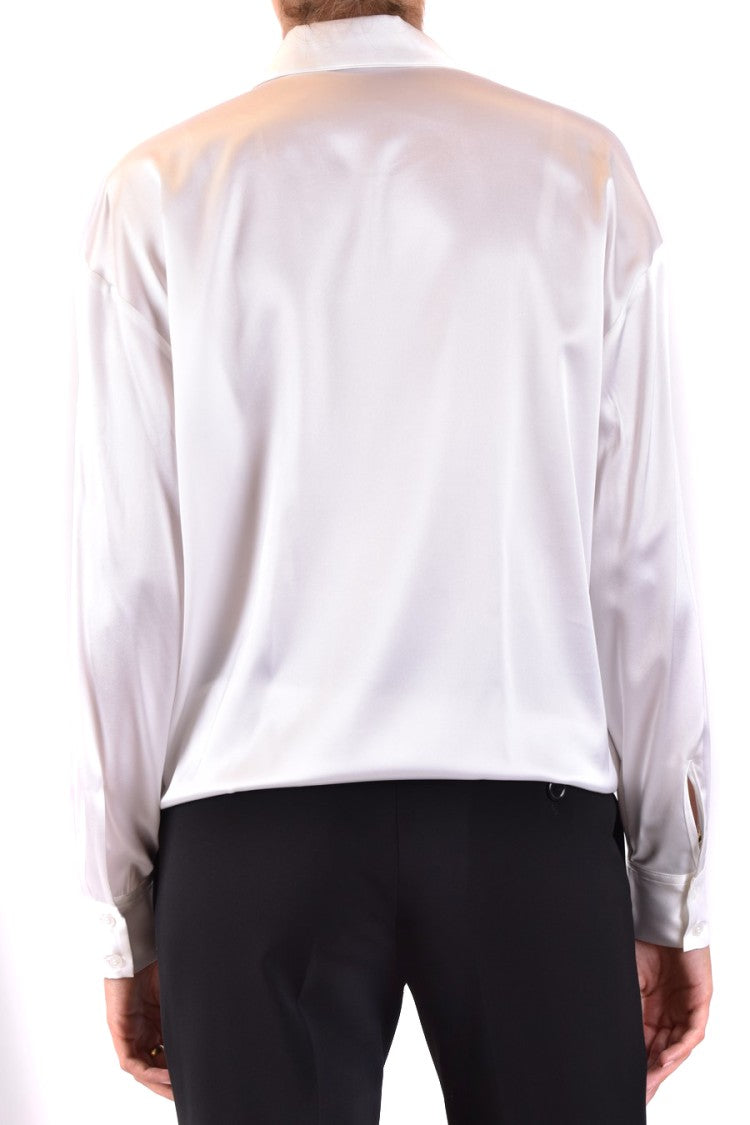 Pinko Silk Blend Shirt With Tied Knot Hem