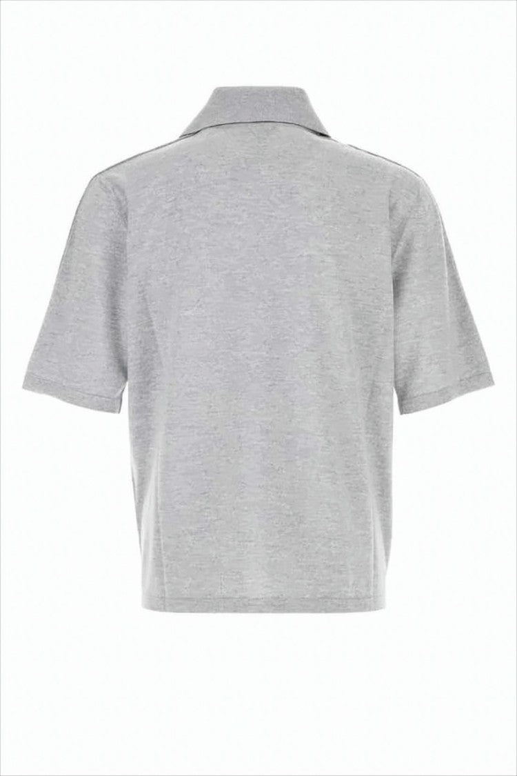 Bottega Veneta Classic Grey Wool Polo Shirt