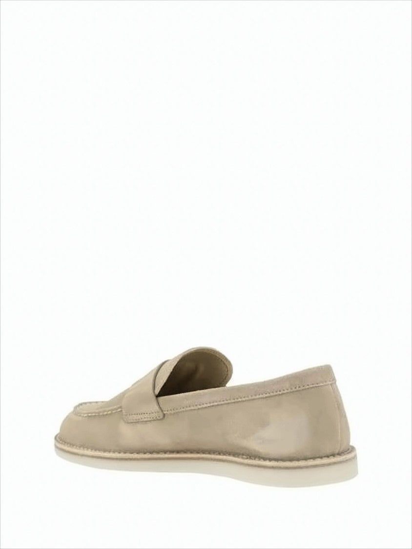 Prada Calf Leather Loafer With Classic Penny Strap And Subtle Stitching