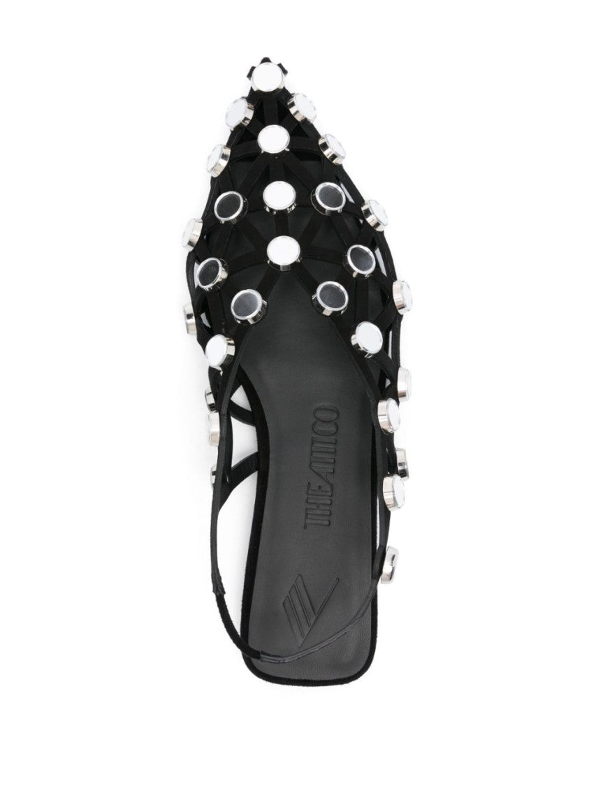 The Attico Cut-Out Stud Embellished Slingback Sandals