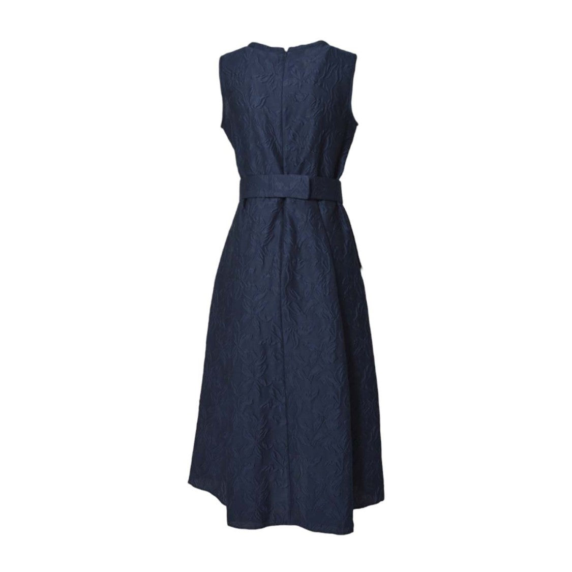 Max Mara Floral Pattern Midi Dress With Matching Belt
