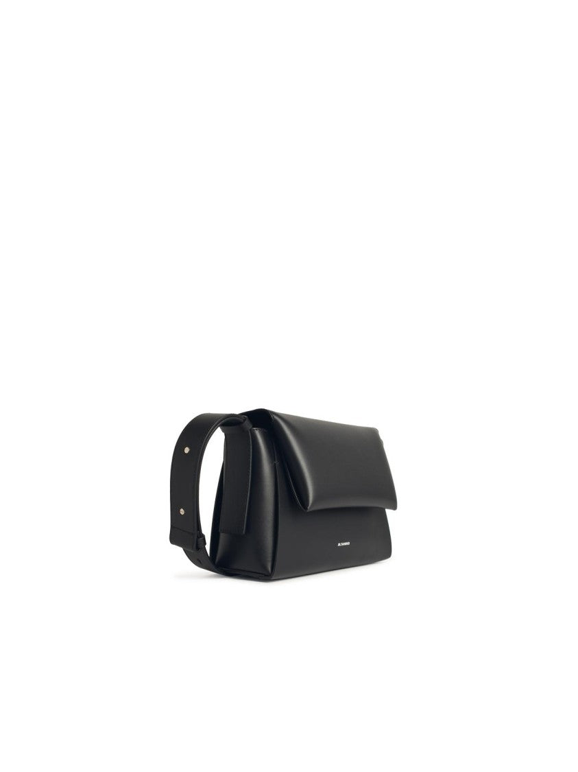 Jil Sander Small 'Messenger' Black Leather Bag