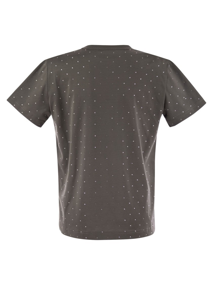 Fabiana Filippi Jersey T-Shirt With All Over Embroidery