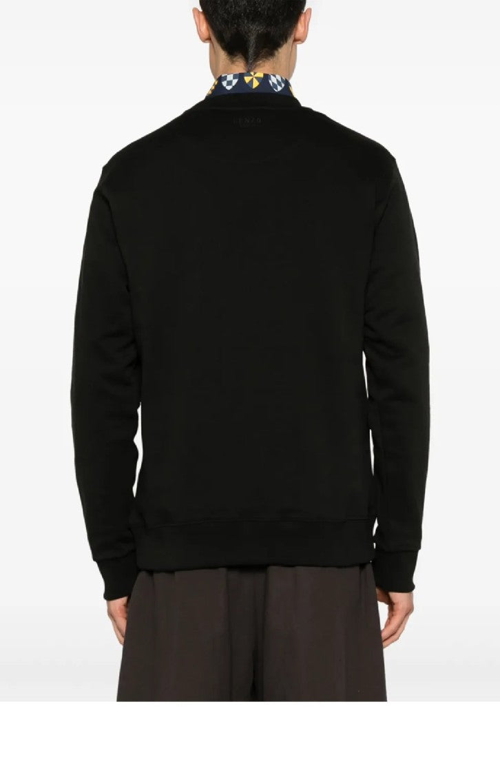Kenzo Relaxed Black Sweatshirt With Floral Emblem