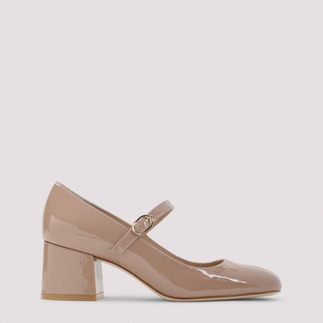 Stuart Weitzman Mj 60 Light Brown Patent Leather Pumps