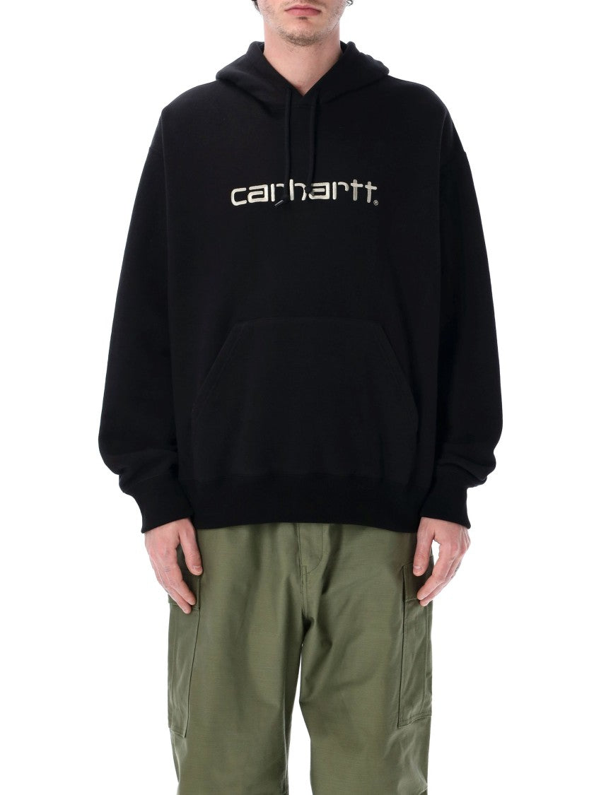 Junya Watanabe Black Hoodie With Contrast Logo