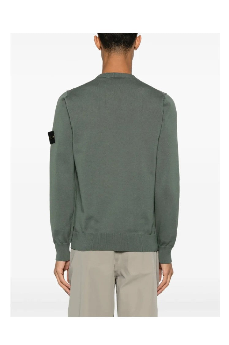 Stone Island Crew Neck Grey Knit Sweater
