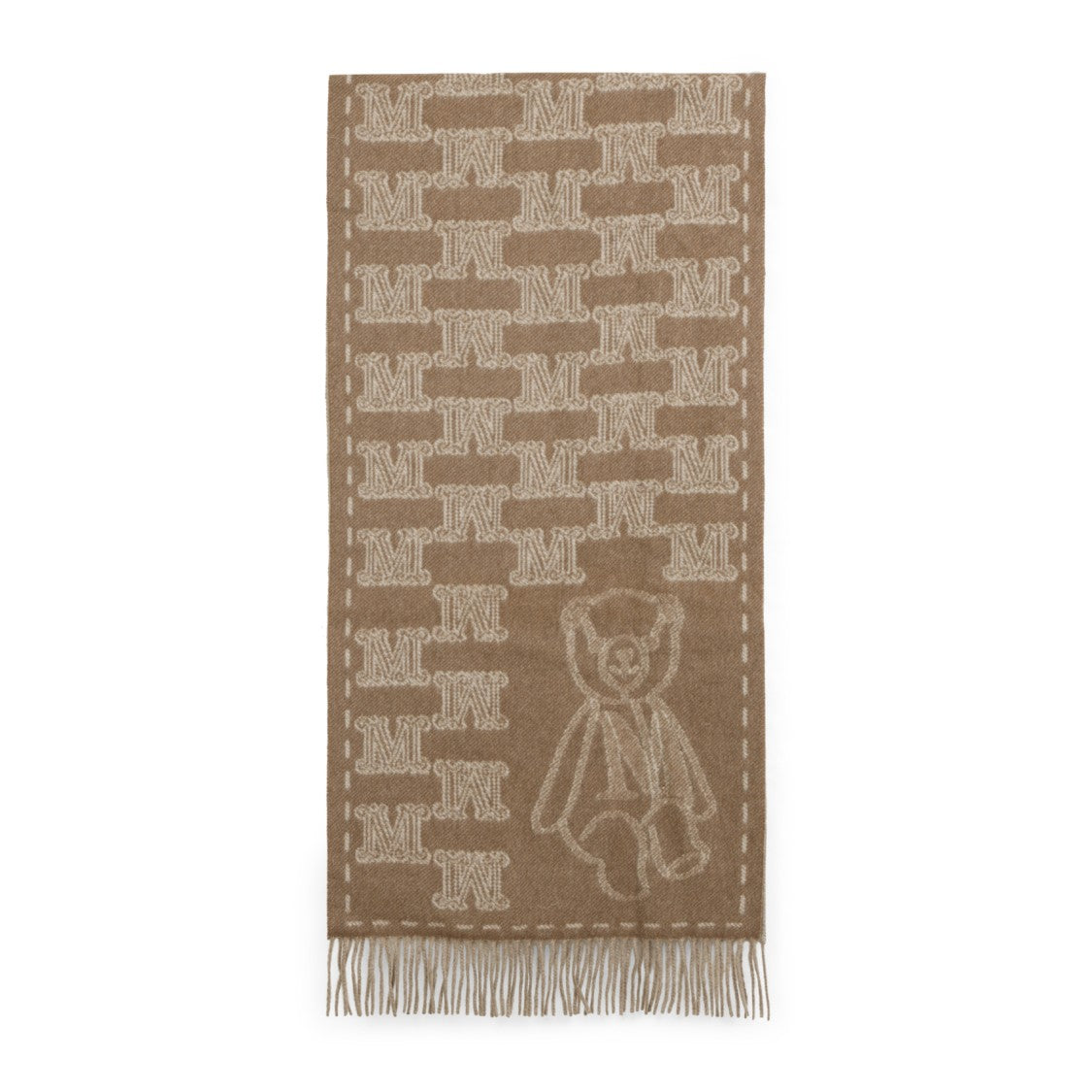 Max Mara Wsteddycamel Logo Teddy Scarf