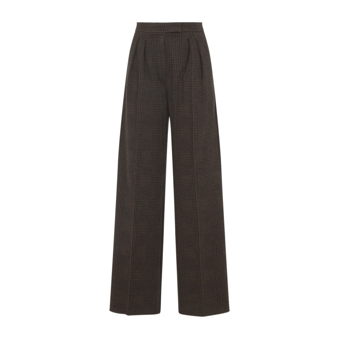 Max Mara Wide-Leg Trousers With High Waist And Checkered Pattern