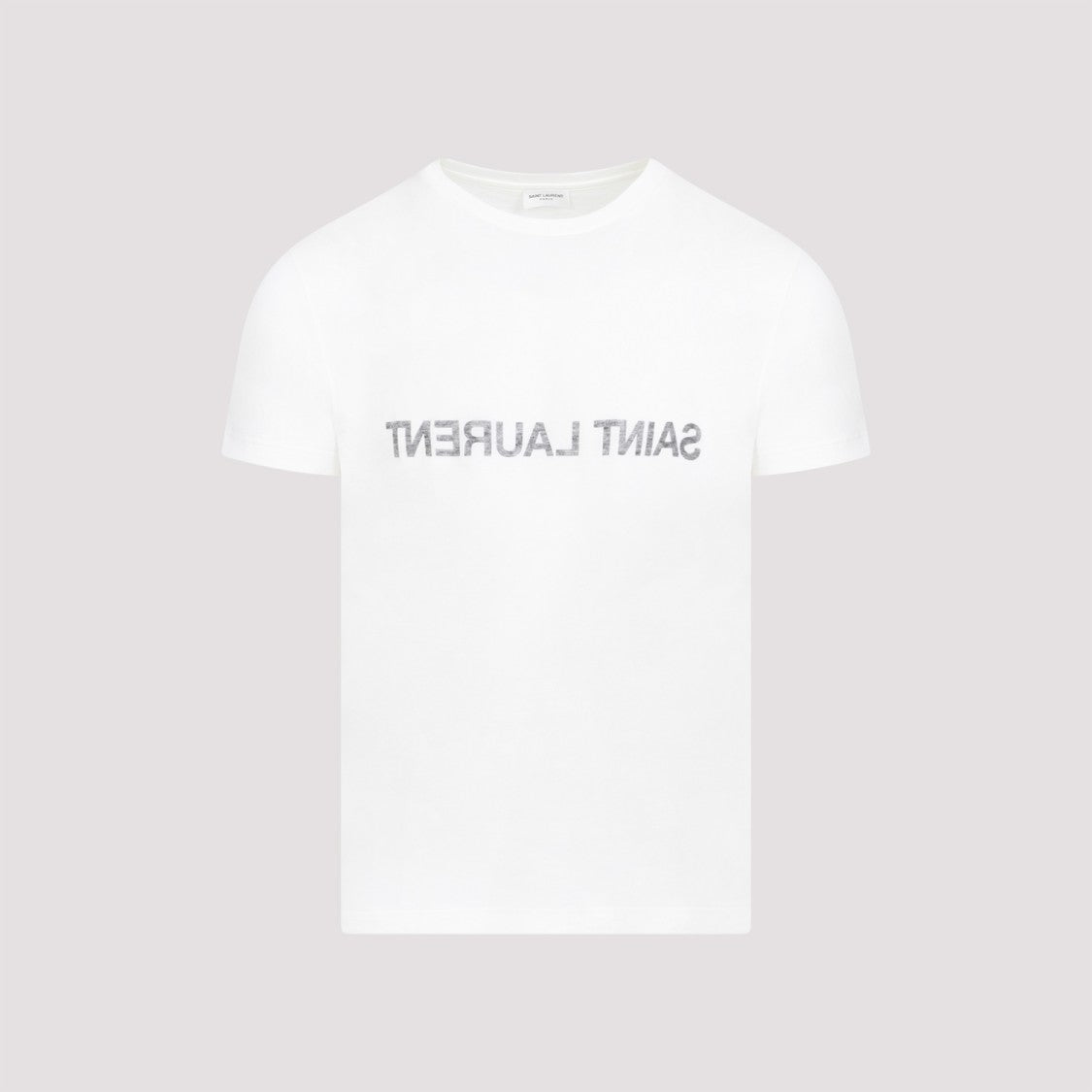 Saint Laurent White Cotton Reverse Logo T-Shirt