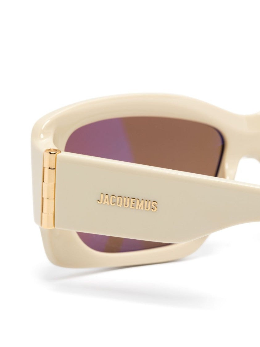 Linda Farrow X Jacquemus Angular Grey Sunglasses With Brown Lenses