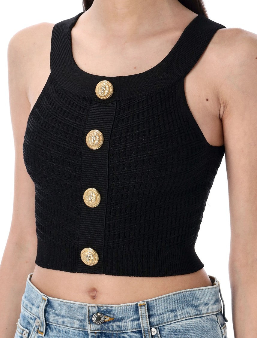 Balmain Buttoned Boatneack Top