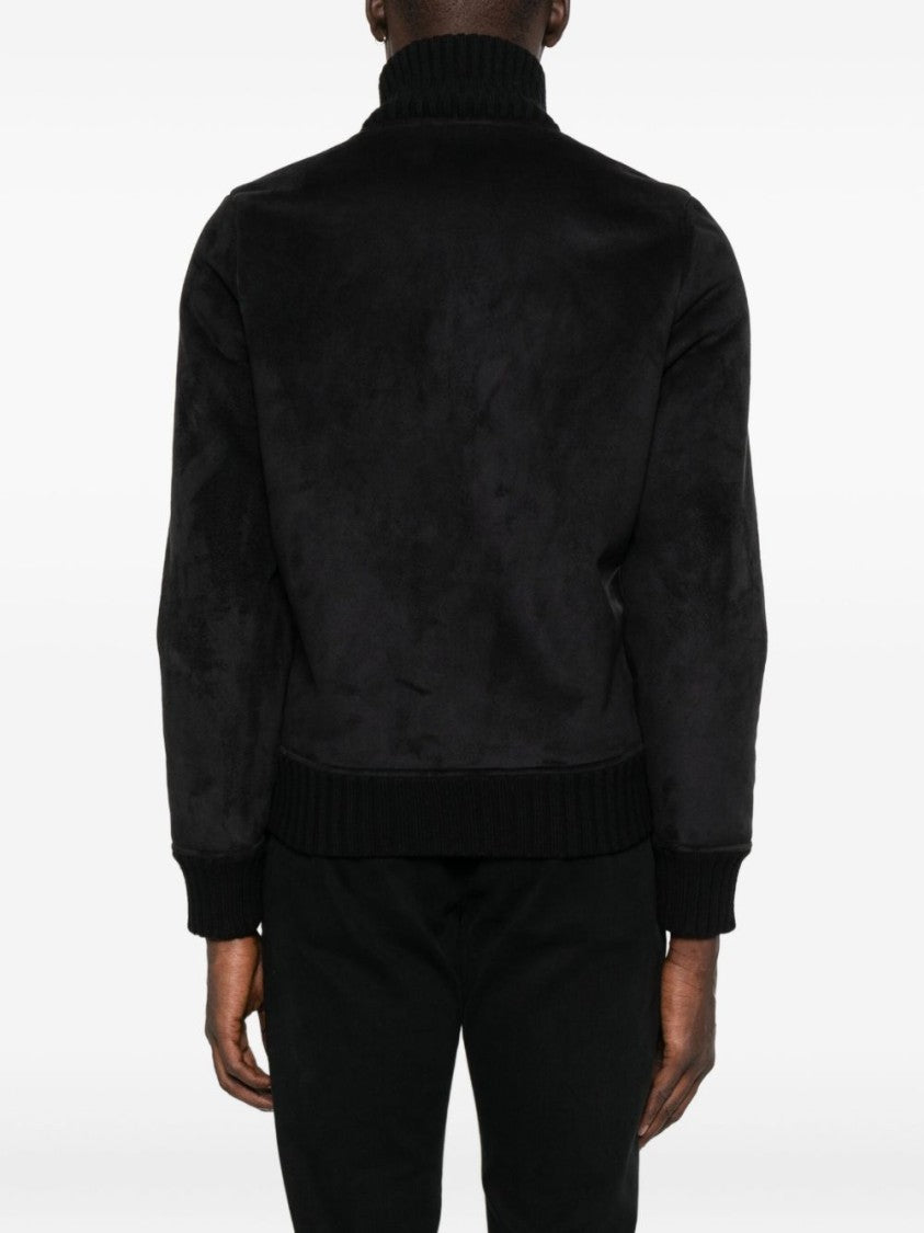 Gran Sasso Long Black Coat With High Collar