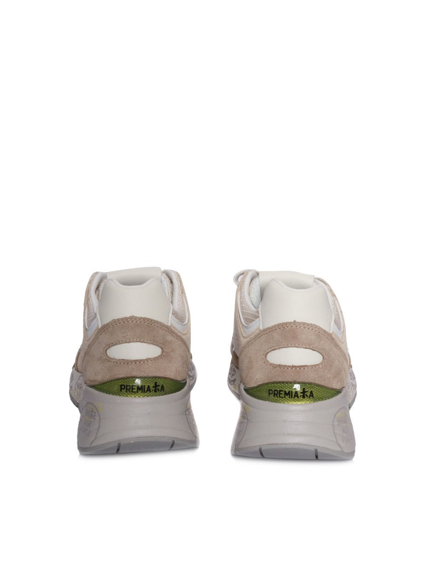 Premiata Textured Calf Leather And Nylon Sneakers