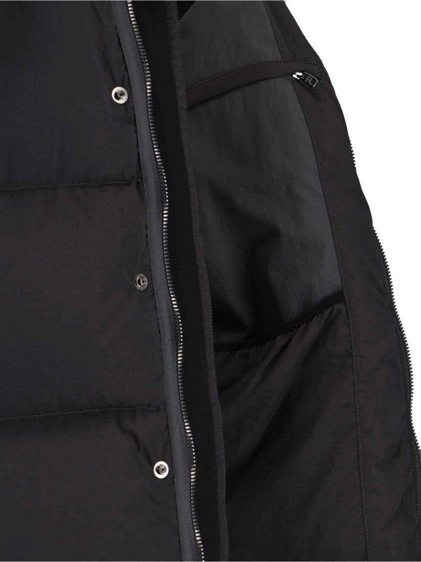 Dolce & Gabbana Quilted Black Puffer Jacket With High Collar And Adjustable Hood