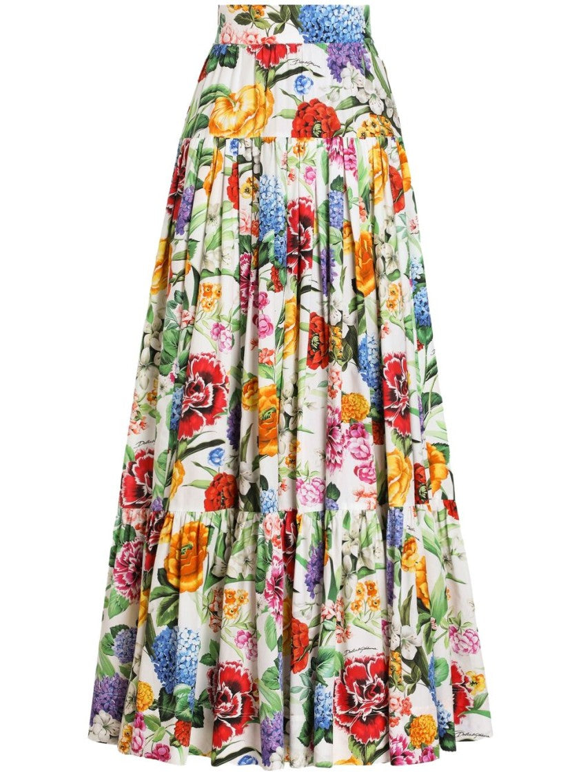 Dolce & Gabbana White Long Skirt