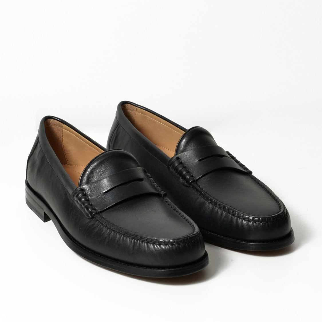 Rossano Bisconti Black Leather Wolf Mouth Mask Moccasin