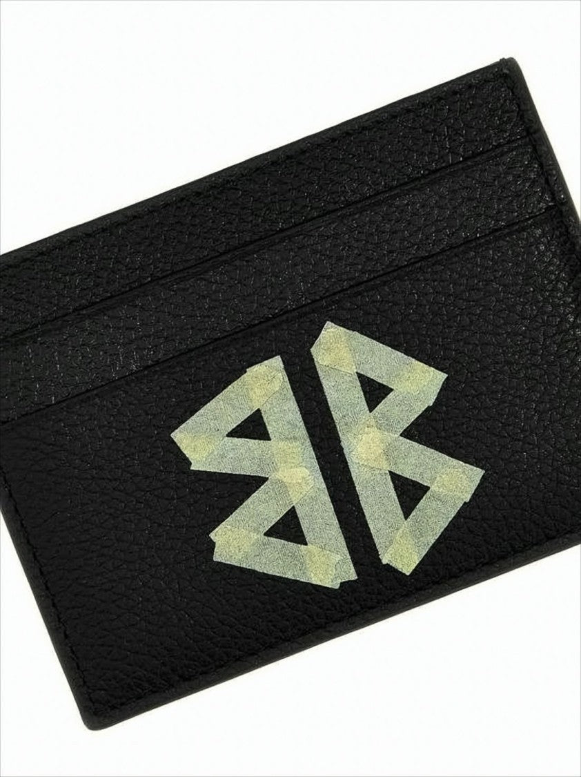 Balenciaga Textured Calf Leather Card Wallet With Geometric Logo