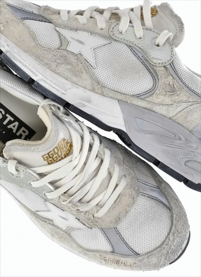 Golden Goose Low-Profile White Sneakers With Distressed Finish And Star Emblem