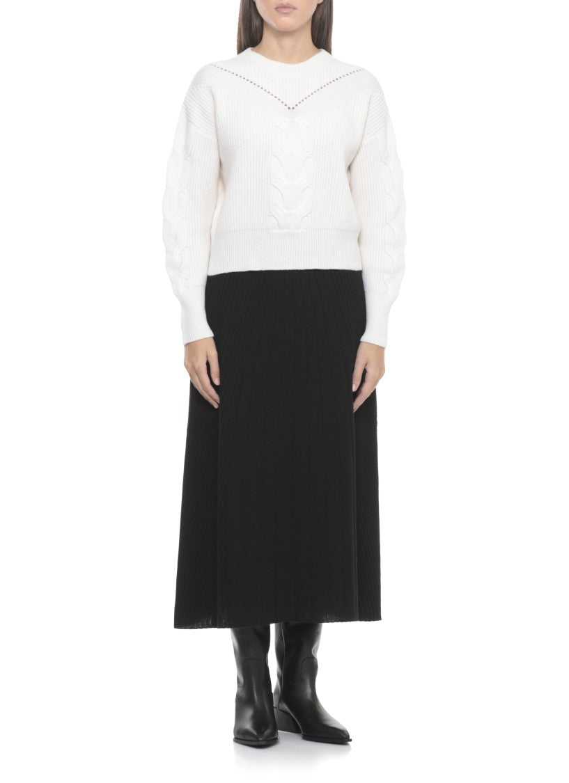 D. Exterior Ivory Wool And Cashmere Sweaters