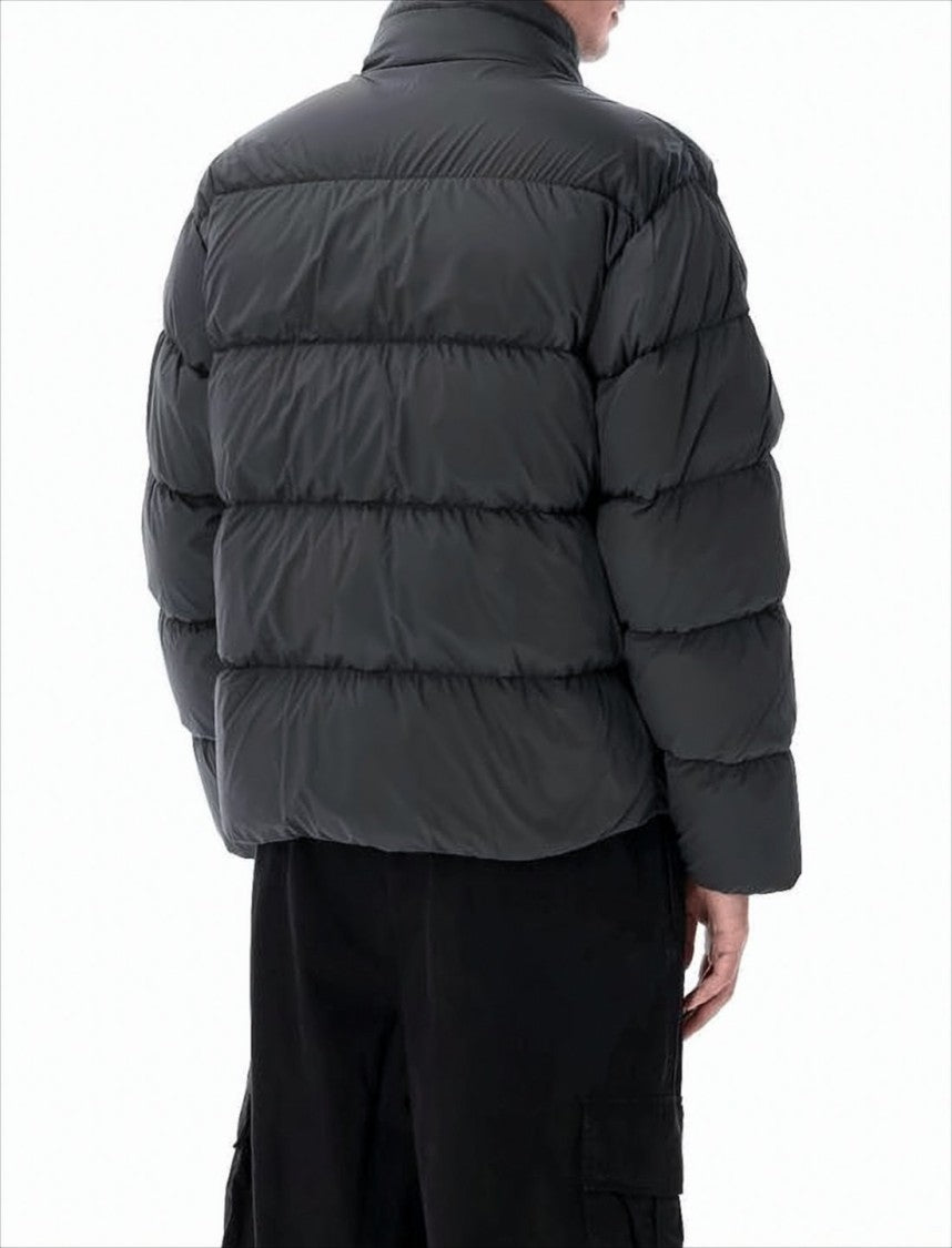 C.P. Company Quilted Padded Jacket With High Collar And Logo Patch
