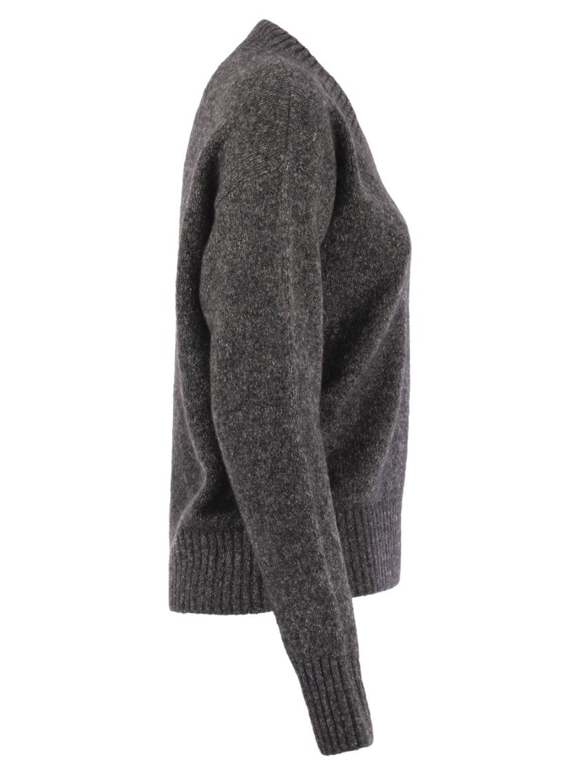 Max Mara Visita - V-Neck Sweater In Alpaca And Cotton