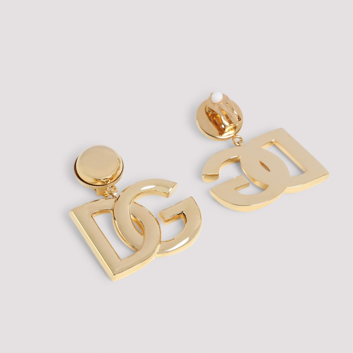 Dolce & Gabbana Gold Brass Clips Pop Dg Earrings