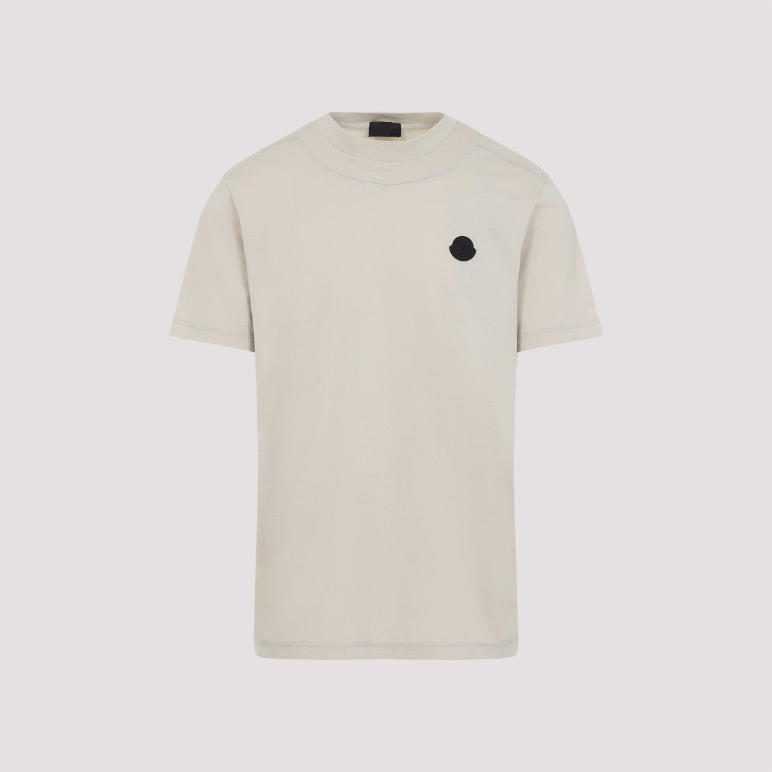 Moncler Light Grey Cotton Short Sleeves T-Shirt