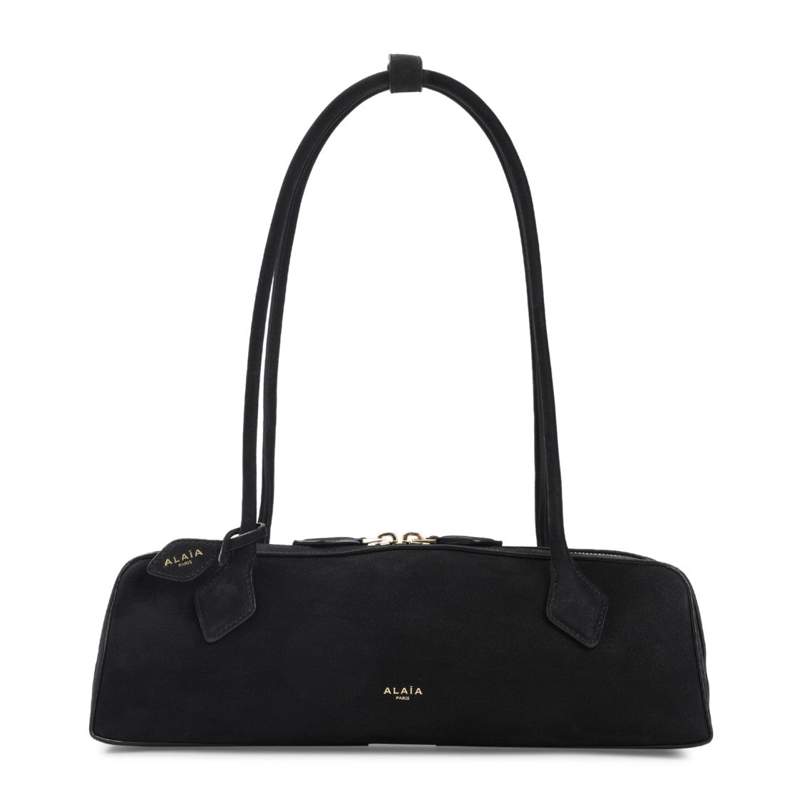 Alaïa Teckel Shoulder Bag In Black Nabuk Calf Leather