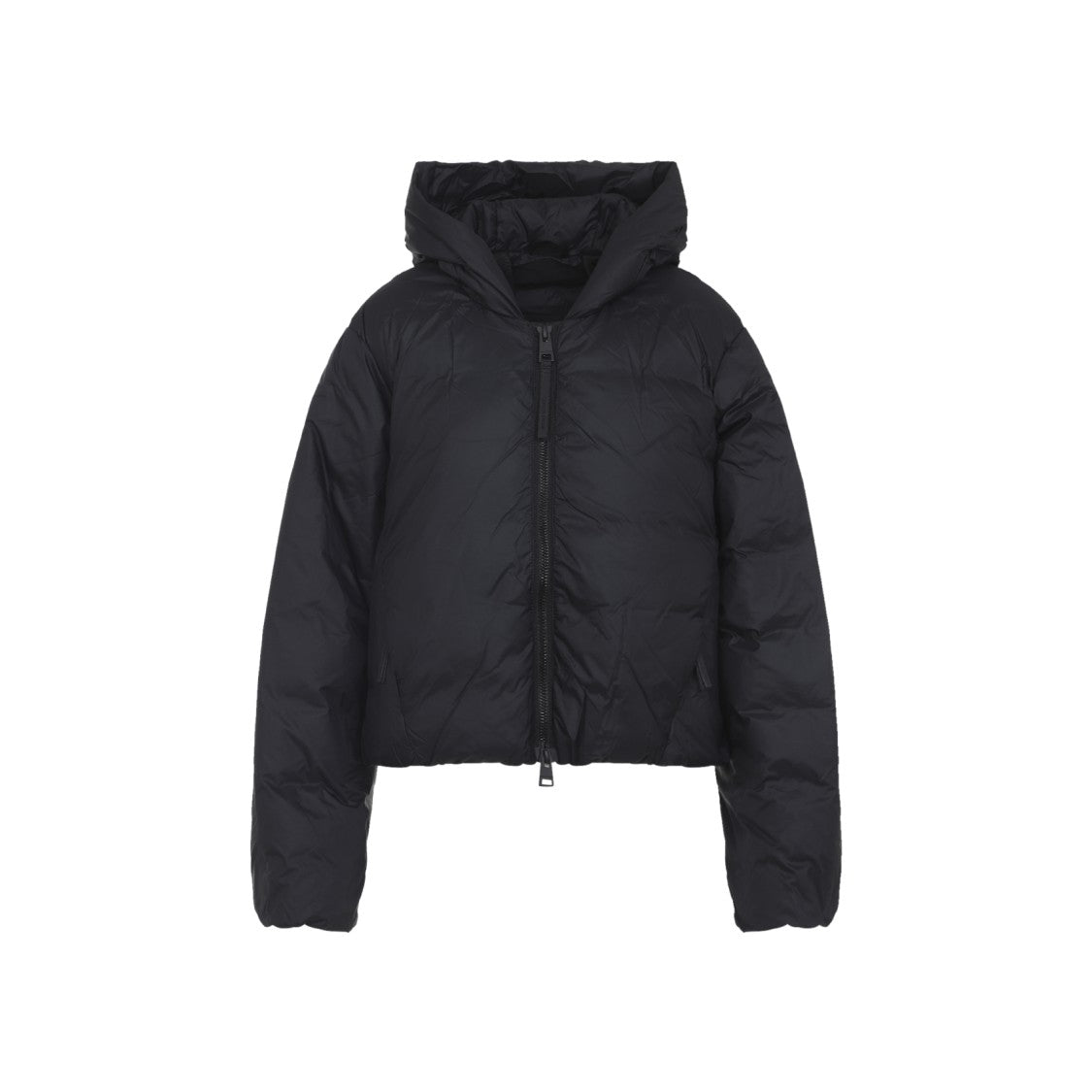 Canada Goose Cropped Black Polyamide Jacket With Quilted Design