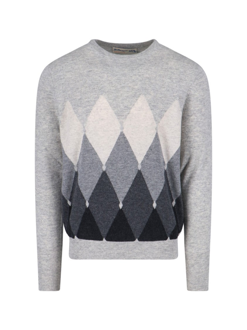 Ballantyne Textured Knit Sweater With Round Neckline