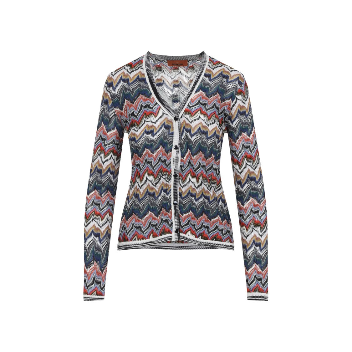 Missoni Multicolor Zigzag Pattern V-Neck Sweater