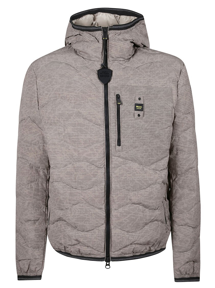 Blauer Textured Padded Jacket With Hood