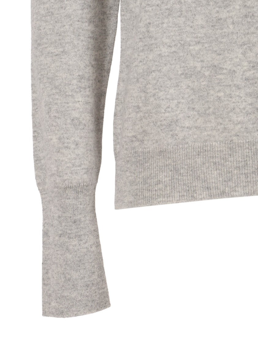 Ballantyne High Neck Cashmere Pullover With Ribbed Cuffs