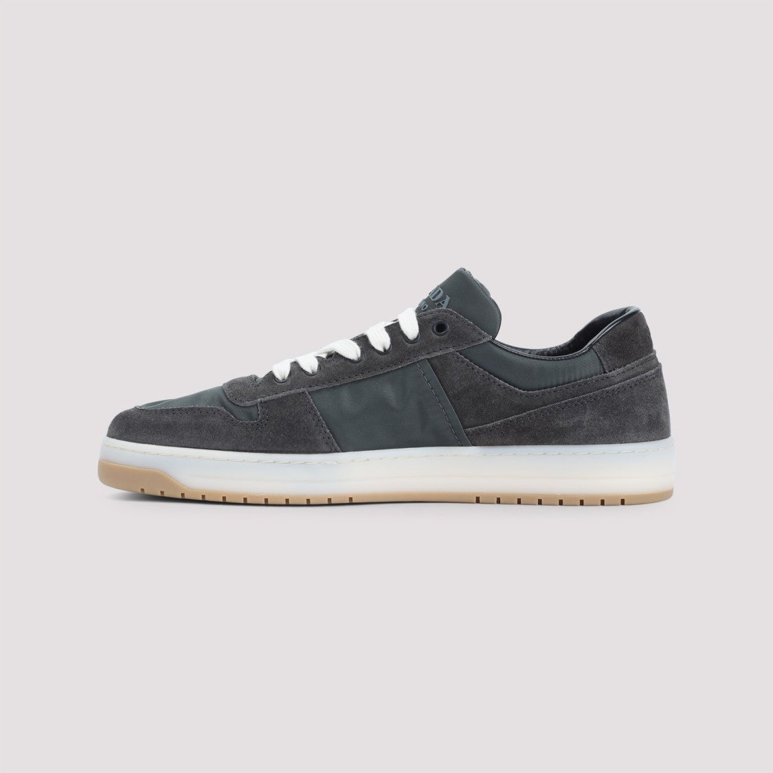 Prada Ematite Grey Suede Calf Leather Sneakers