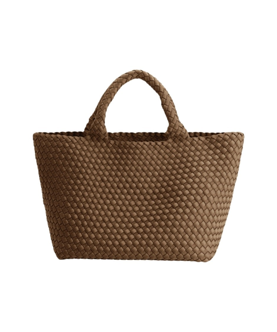 Marrea Neoprene Handbag With Woven Structure And Drawstring Pouch