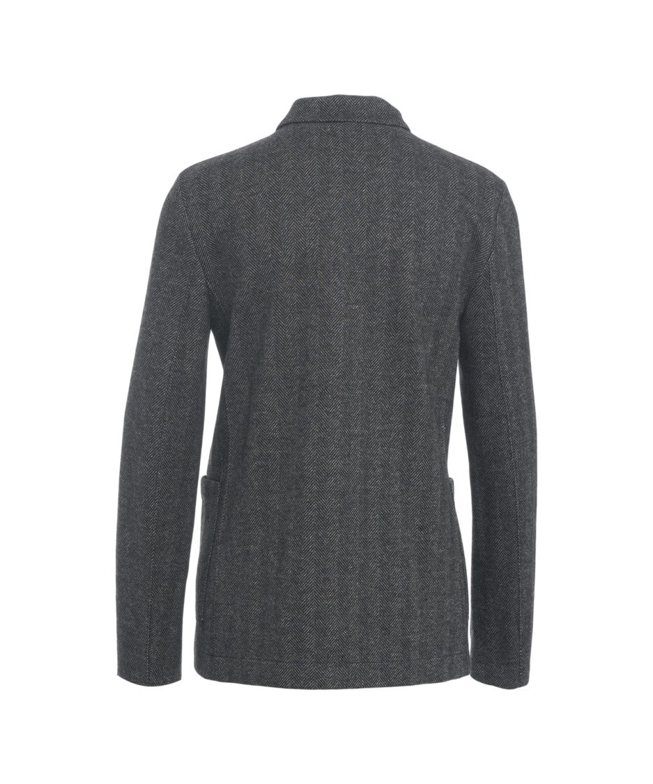 Harris Wharf London Tailored Houndstooth Blazer With Two-Button Closure And Structured Silhouette