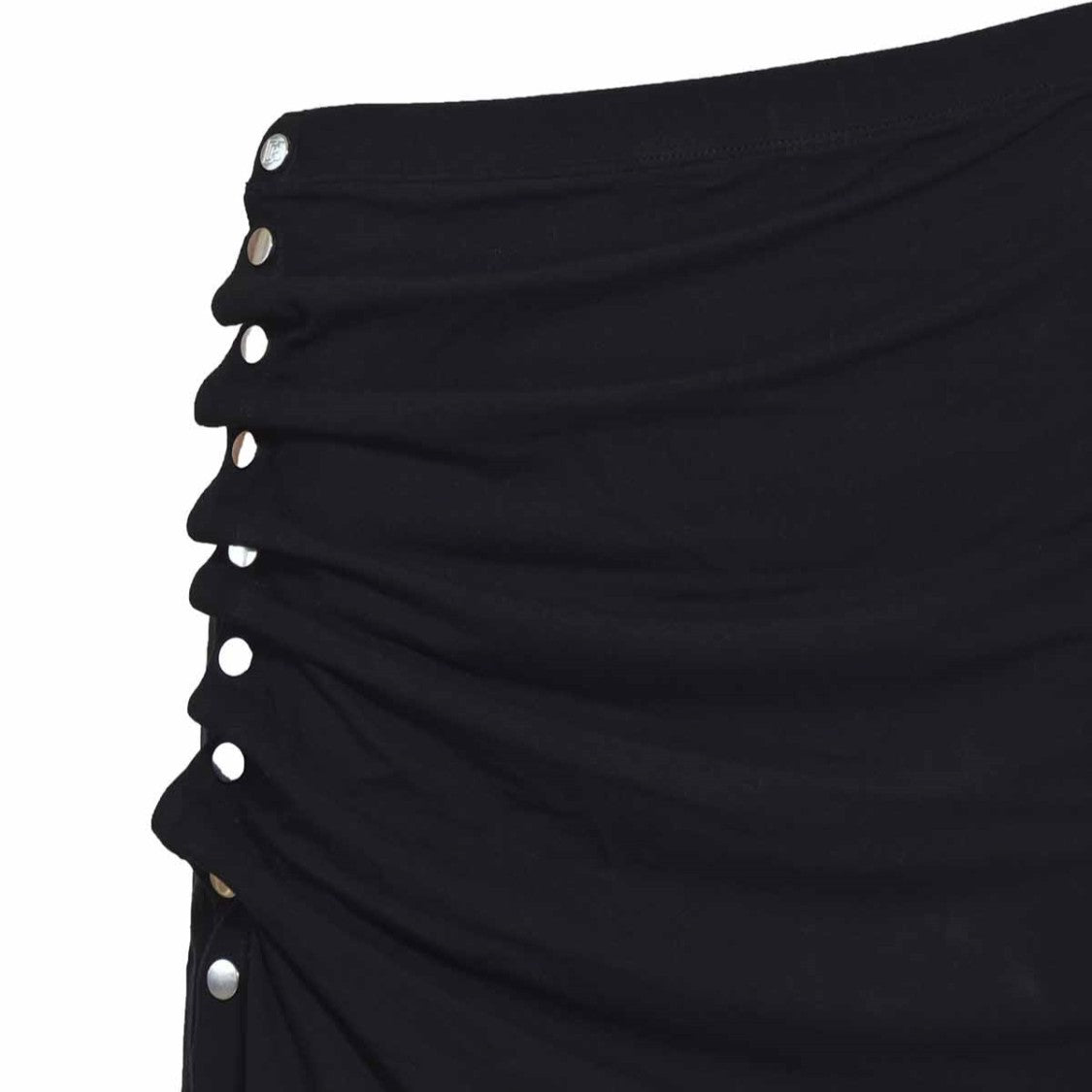 Rabanne Black Viscose Mini Skirt With Buttons