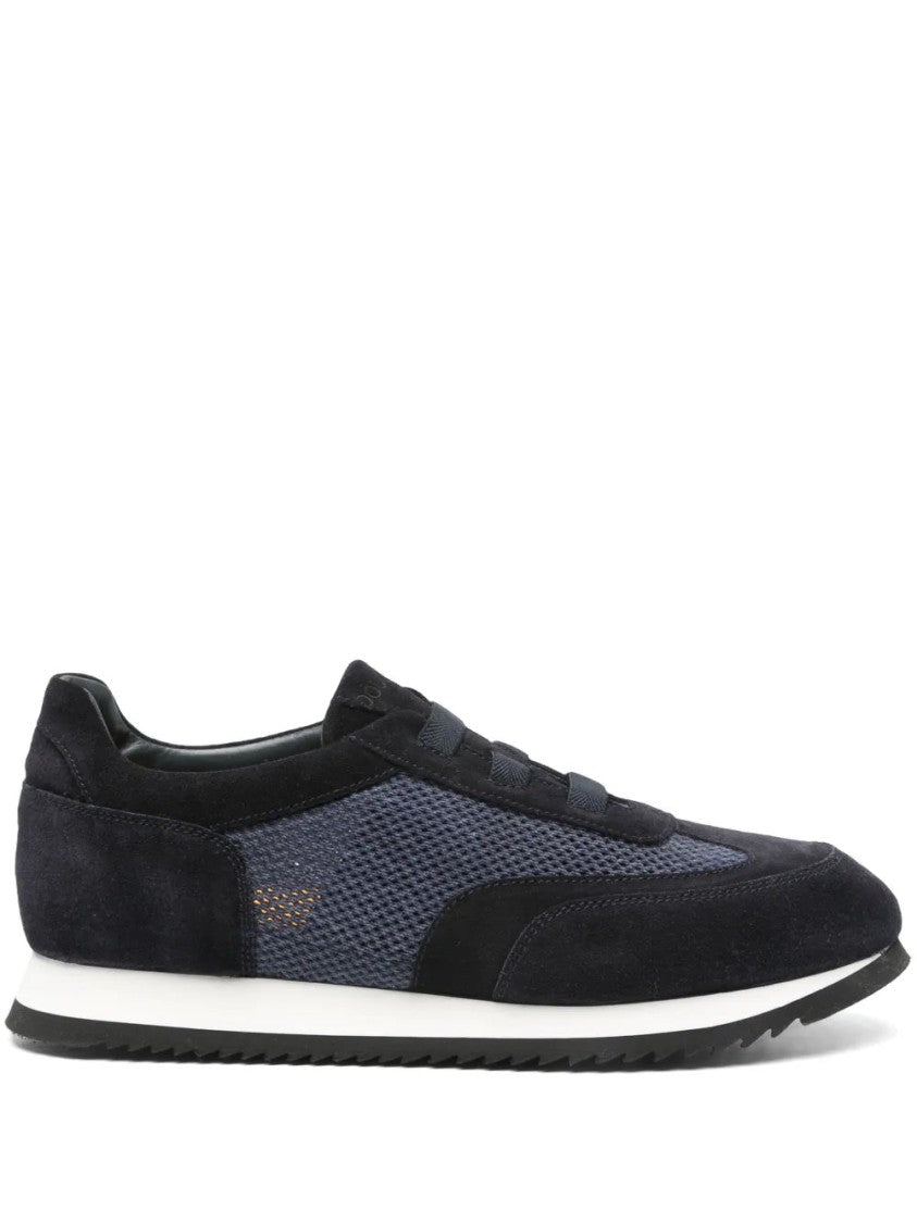 Doucal's Modern Blue Trainers With Breathable Mesh Panel