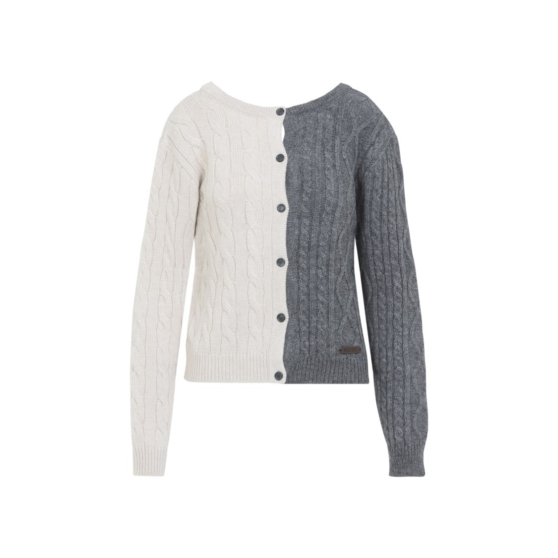 Moschino Bicolor Grey Wool Cardigan