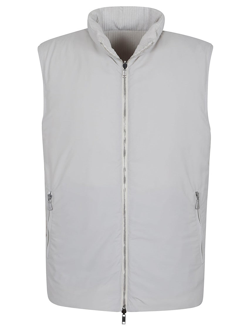 Eleventy Reversible Down Vest With Velvety Suede