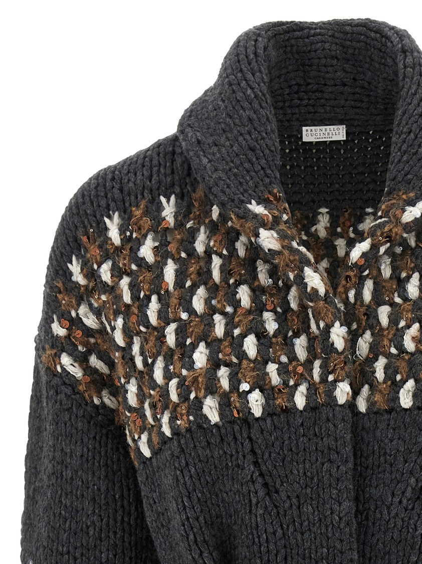 Brunello Cucinelli Thick Cashmere Knit Cardigan