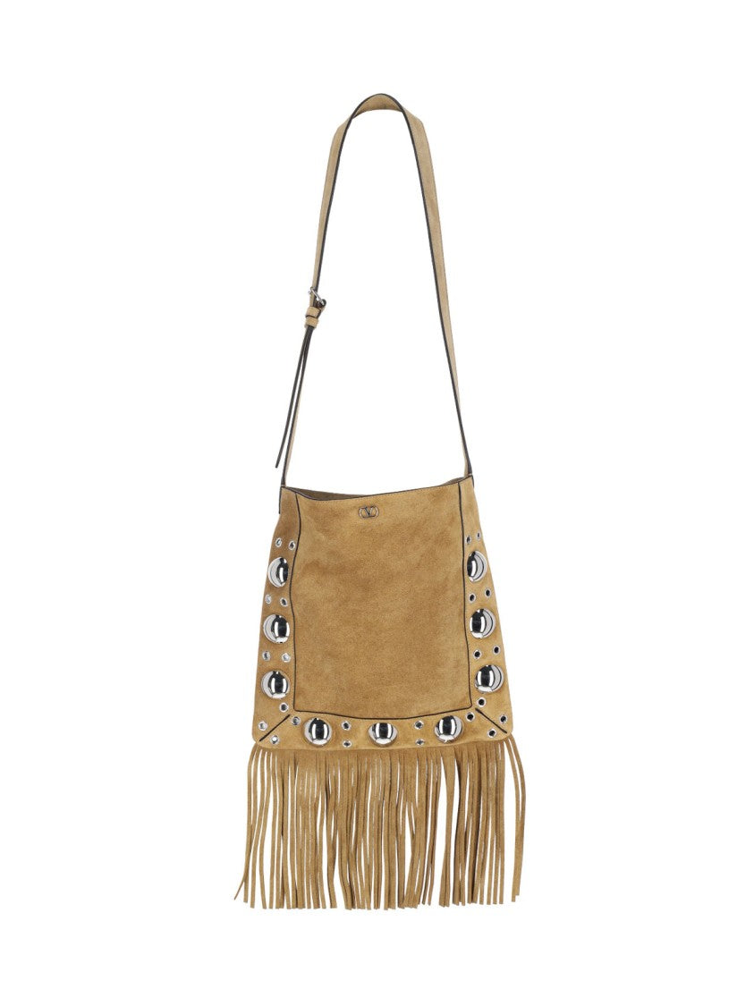 Valentino Garavani Structured Beige Handbag With Minimalist Aesthetic