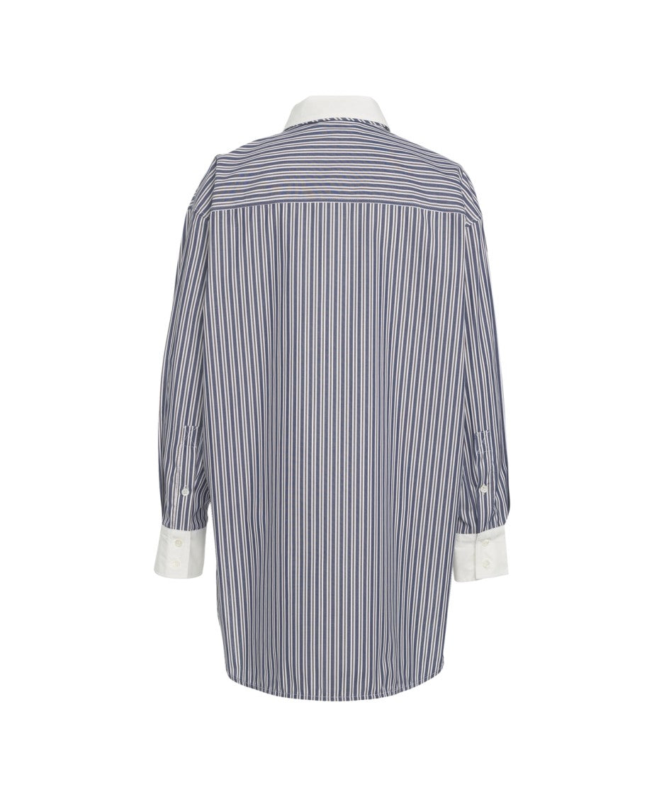 Solotre Striped Shirt With Tie Detail
