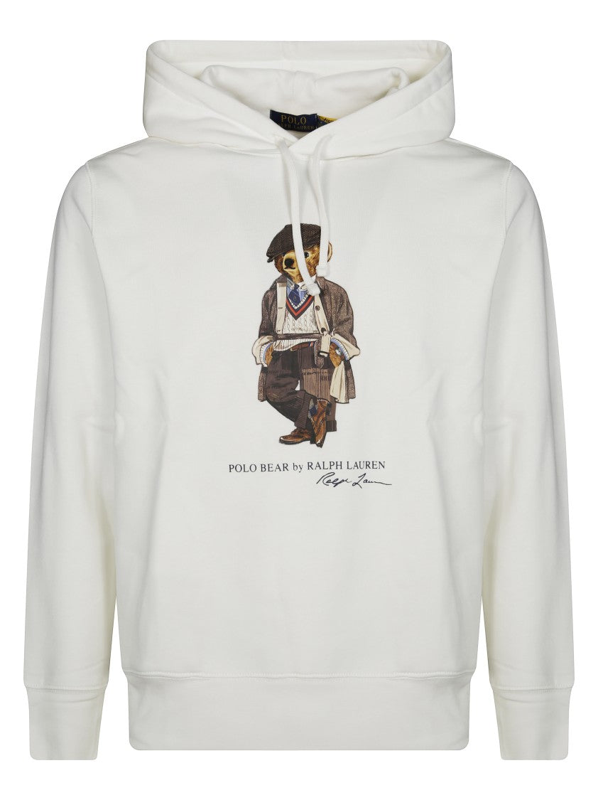 Polo Ralph Lauren Graphic-Emblazoned White Hoodie With Drawstring Hood