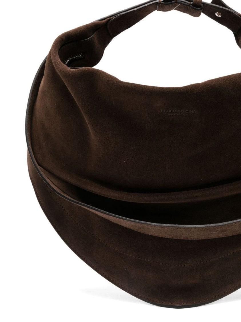 Federico Cina Crescent-Shaped Shoulder Bag Crafted