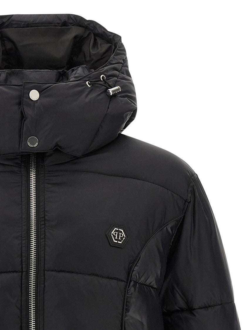 Philipp Plein Logo Patch Down Jacket