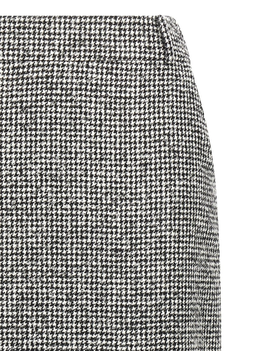 Ermanno Scervino Houndstooth Sheath Longuette Skirt With Back Split