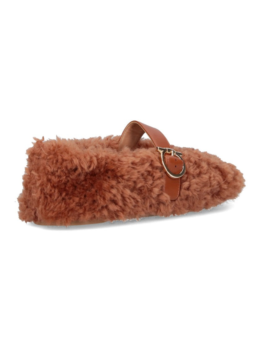 Ferragamo Rounded Toe Flat Shoes With Low-Profile Sole